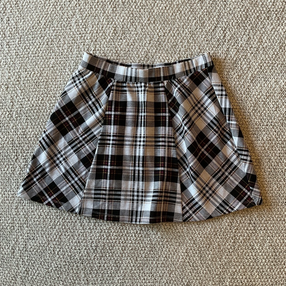 Full Tilt Black and White Plaid Mini Skirt